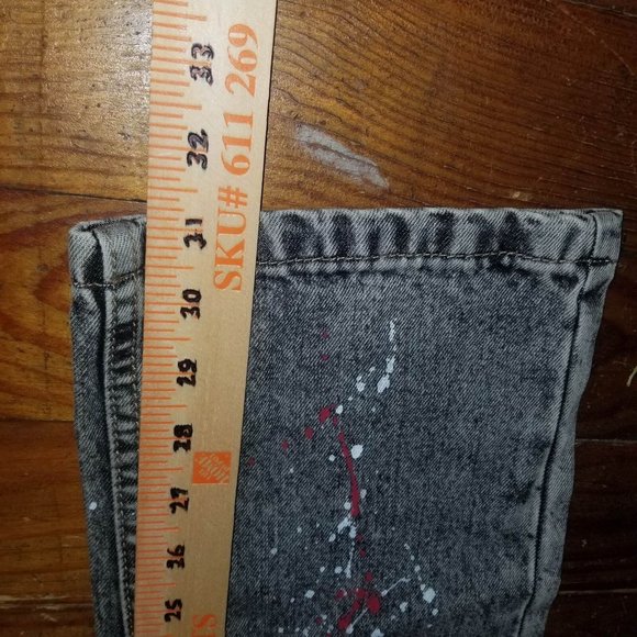 NWOT Mens Gray Denim Coin Pocket Straight Medium Wash Distressed Jeans 32x31 - Picture 7 of 7